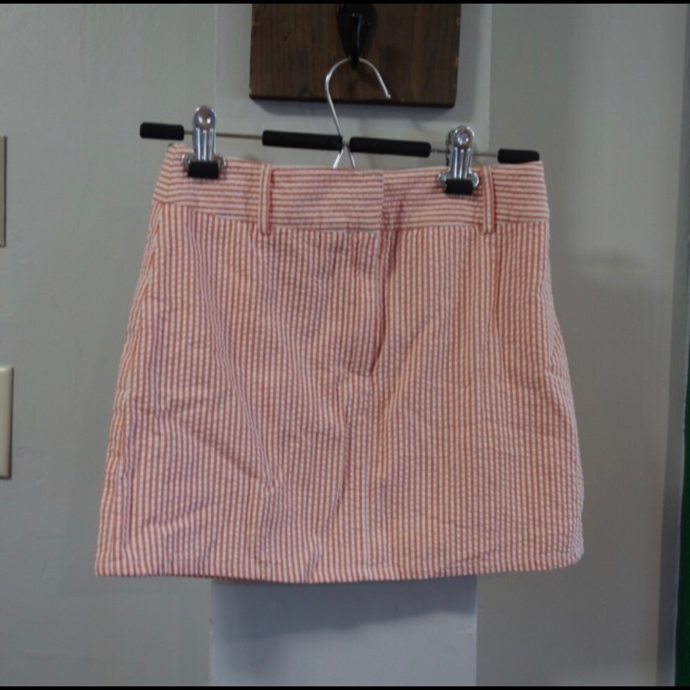 Tailor New York red & white Seersucker mini skirt